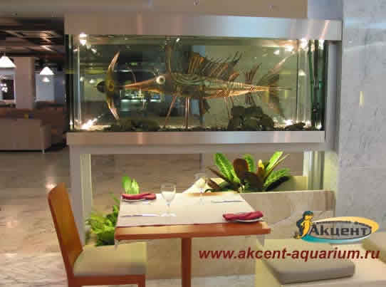 Акцент-Аквариум, аквариум с сухой камерой для скульптуры